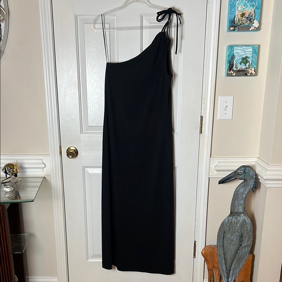VINTAGE KAPPI Black One Shoulder Maxi Dress RARE - Picture 3 of 5
